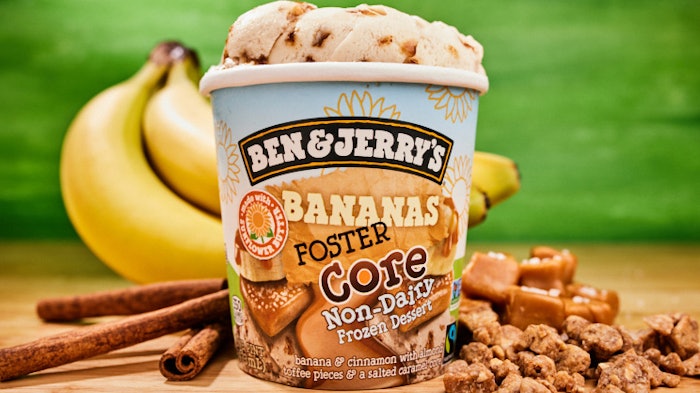 The two flavors are Ben and Jerry’s non-dairy Boom Chocolatta and a twist on their classic Bananas Foster.