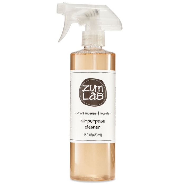 Zum Lab All-Purpose Cleaner Frankincense & Myrrh has a rich woody, sweet scent.