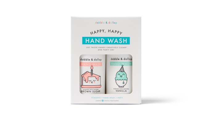 Dabble & Dollop Happy Happy Handwash features Cake and Ice Cream scents that are meant to be mixed together during use.