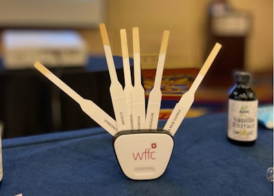 Cynthia Esposito passed around blotters with samples from vanilla sourced from six different countries highlighting the ingredient's nuances based on sourcing.