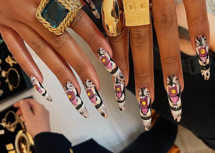 Megan Thee Stallion's Tiger nails by Coca Michelle