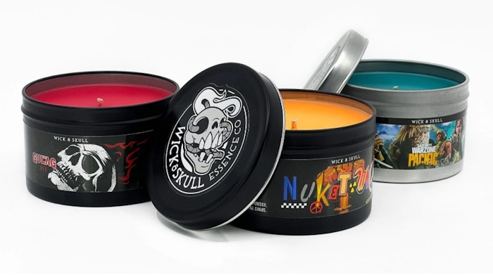 The three candles are inspired by elements of the Call of Duty video game series, including Nuketown, Second Chance and Pacific.