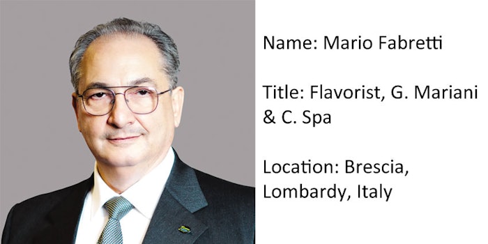 Mario Fabretti, flavorist, G. Mariani & C. Spa