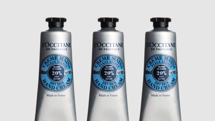 L'Occitane Shea Butter Hand Cream uses a concentrated formula with 20% shea butter combined with honey, almond extract and coconut oil.