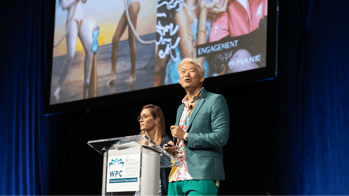 Action shot during Mane's Samantha Mane (L) and Alex Lee's (R) session 'Future-proofing Fragrance: Impacts of Gen Z & Millennials.'