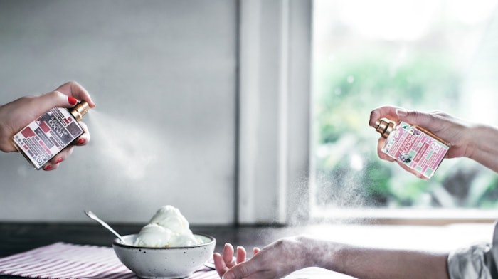 The edible perfumes comprise what the creators imagined Neapolitan ice cream would smell like, offering citrus, floral and woodsy vanilla scents.