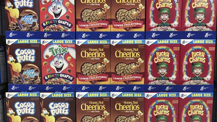 The collection consists of classic sugary cereals, including Cinnamon Toast Crunch, Honey Nut Cheerios, Trix, Lucky Charms and Cocoa Puffs.