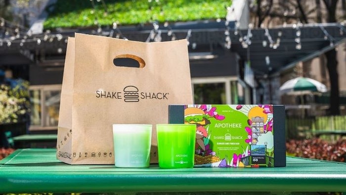 The Apotheke x Shake Shack Burger & Fries Candle Duo uses Headspace technology, ScentTrek from Givaudan, to create the candles.