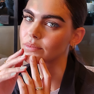 S by Serena model wearing Patty Yankee polish in High Hopes