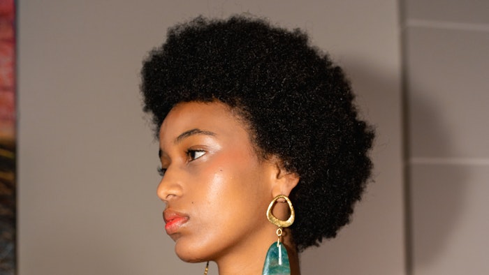 Model from Ulla Johnson S/S 2023, hair by Bob Recine