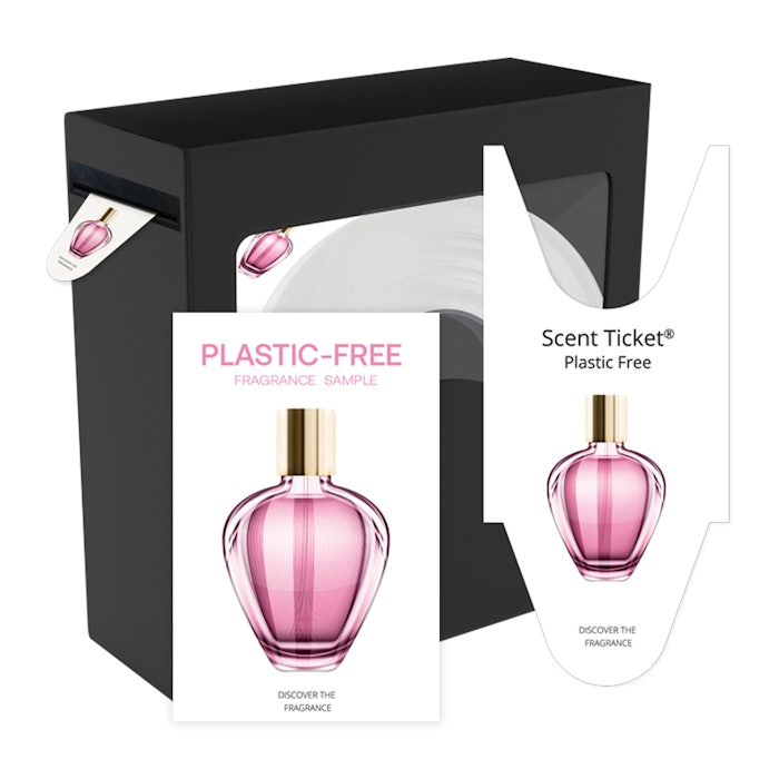 The new version of Adhespack's fragrance label features a plastic reduction of more than 50%, all without losing olfactory fidelity.