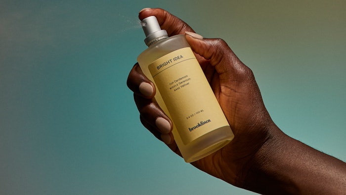 Brooklinen's Bright Idea offers scent notes of geranium, vetiver and cardamom.