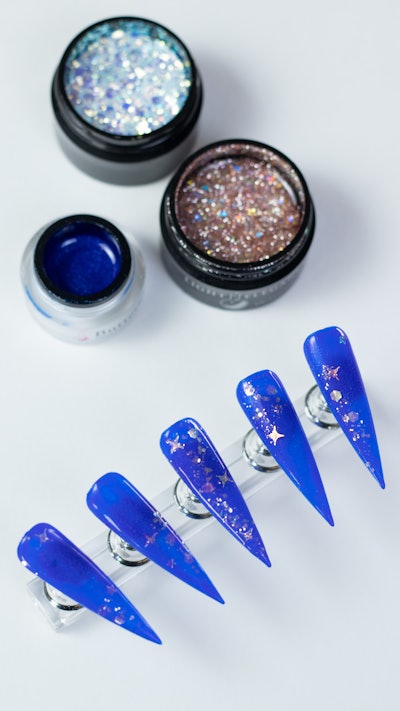 Taylor Swift Midnights manicure using Light Elegance products