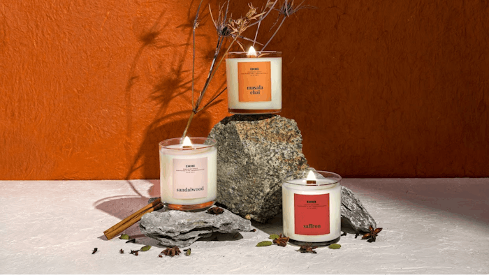 Asian-American founders, Erica and Mark, created hand-poured soy wax wood-wick candles free from gluten, toxins, paraben and phthalates.