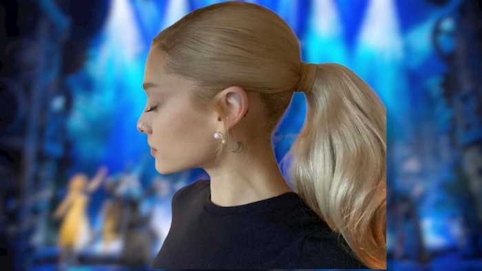 Ariana Grande debuts new blonde locks as she begins filming Wicked.