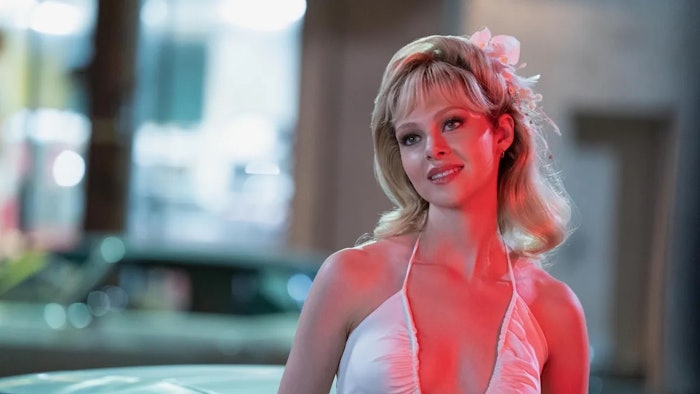 Nicola Peltz Beckham stars as Dorothy Stratten in Hulu’s new series, Welcome to Chippendales. Hair by Barry Lee Moe, using UNITE Hair products