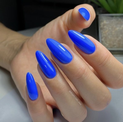 Blue BIAB nails by Ewa Crawford