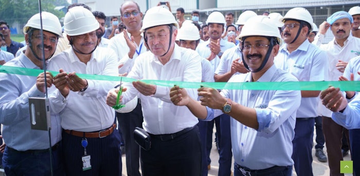 Inauguration: Mane president, Jean Mane, was joined by Geemon Korah, Chief Executive Officer, Mane Kancor, Vivek Jain, CFO, India and Sri Lanka, Santanu Banduri, human resources director and Mathew Varghese, senior vice president of operations.