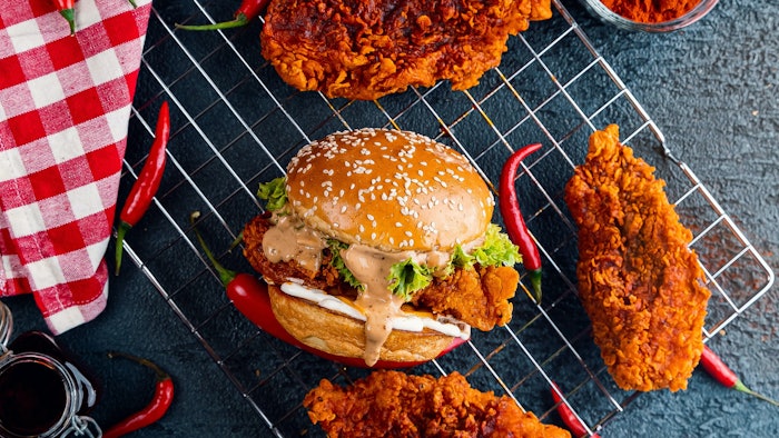 The McCormick team has observed trends in spicy for years and has witnessed an evolution to this new, multi-sensorial, layered taste experience like this crispy mala chicken sandwich.