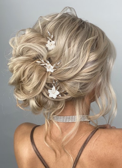 Modern French Twist by Amie Taylor-Kent, Mon Amie Wedding Hair (@monamieweddinghair)
