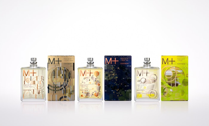 The Molecule+ collection consists of three fragrances—M+ Guaiac Wood, M+ Black Tea and M+ Ginger.