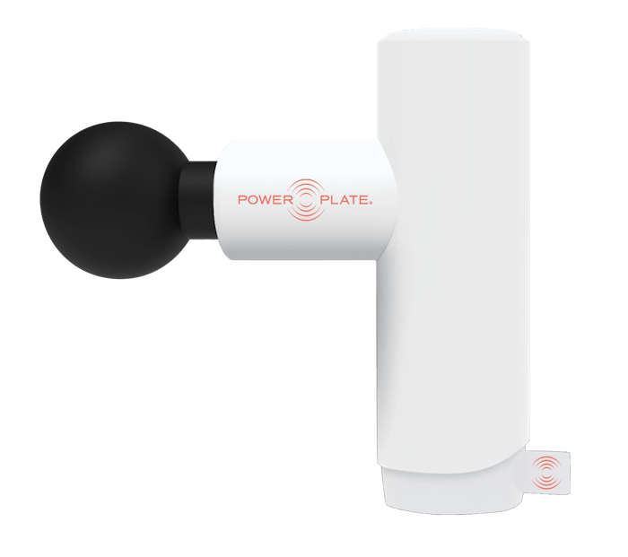 The limited edition white matte Mini+ has the same features as the original Power Plate Mini+.