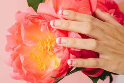 Layered, pink French tips