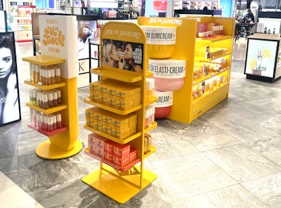 Sol de Janeiro's display at Heinemann Australia in the Sydney Airport.