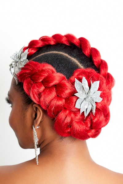 Back view of butterfly halo braids