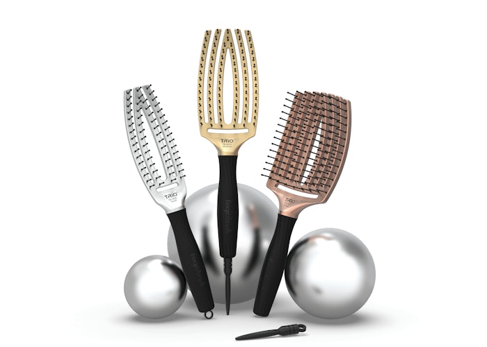 Olivia Garden’s famed Fingerbrush is now available in a stunning, limited-edition metallic colorway.