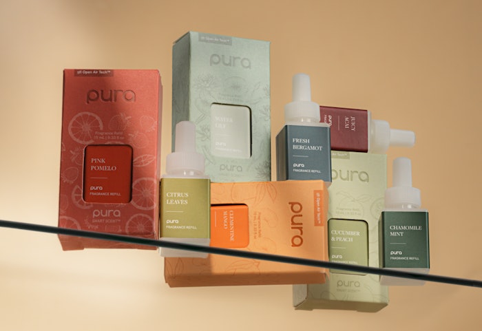 This line is said to be developed with patented odor control technology formulated for specific areas in the home, like kitchens, bathrooms, and pet areas.