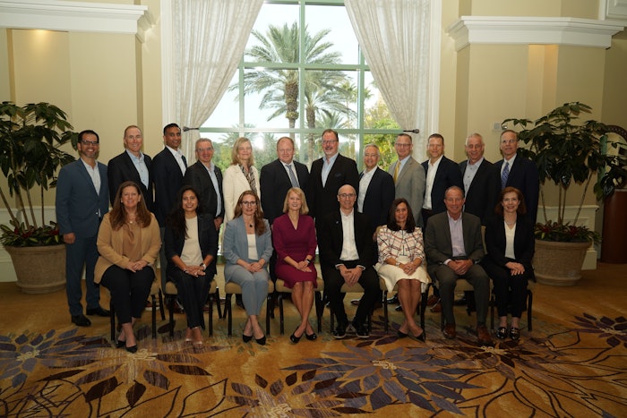 Top row (from left): Marcelo Lu*, BASF Corporation; Rick Strittmatter, Arxada, LLC; Parthiv Amin, BASF Corporation; Eric Peeters, Dow; Silke Hoppe, Sasol; Eric Reynolds, The Clorox Company; Joseph Schwalbach, Indorama Ventures Oxides LLC; Scott Tuchinsky, Croda Inc.; Sean Moriarty, Stepan Company; Erik Roberts, Procter & Gamble; Luc Reynaert*, Procter & Gamble; Larry Berger, Ecolab Inc. Bottom row (from left): Deb Fiddelke, SC Johnson; Lily De Stefano, dsm-firmenich; Jessica McCoy, GOJO Industries, Inc.; Melissa Hockstad, ACI; Stephan Habif, Colgate-Palmolive Company; Renee Henze, IFF; Ronald Birnbaum, Evonik; Suzanne Carroll, Nouryon.