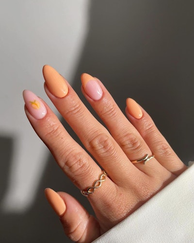 An abstract peach nail set
