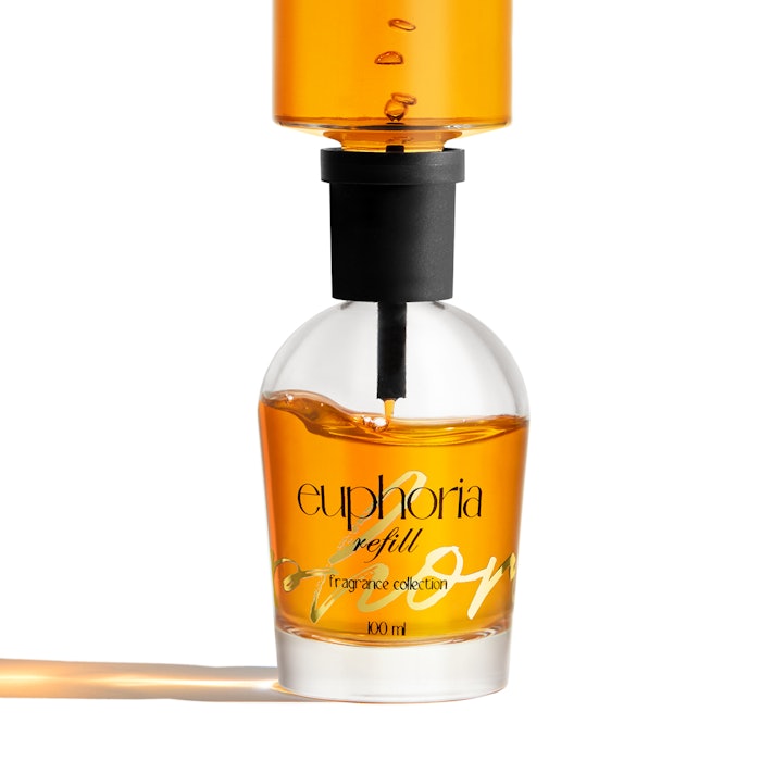 The Euphoria 15/415 refill models, in combination with the refill set, consist of a larger capacity glass bottle and a unique refill accessory, offering consumers the possibility to easily and safely refill bottles once the product has been used up.