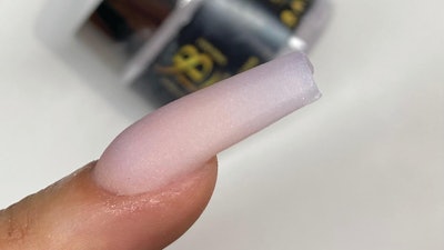 The cuticles are not flooded, the sidewall is clean and the nail bed is smooth with a perfect apex.