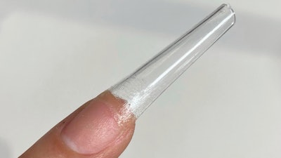 The tip is well-blended into the nail plate.