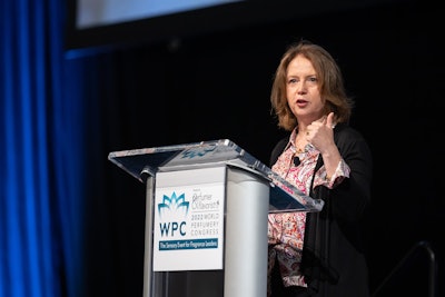 See fragrance industry icons take the stage like SIPC president Calice Becker (WPC 2022).