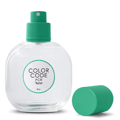 The pump's PCR content (100% PCR Plus cap, 95% PCR Plus collar and 50% PCR Plus actuator and fixture) reportedly cuts its CO2 emissions by up to 39% compared to a pump featuring conventional content.