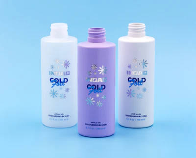 Inoac has launched new decoration techniques, including cold foil stamping, which offers the look and feel of hot stamping without the risk of deformation on thin, lightweight containers.