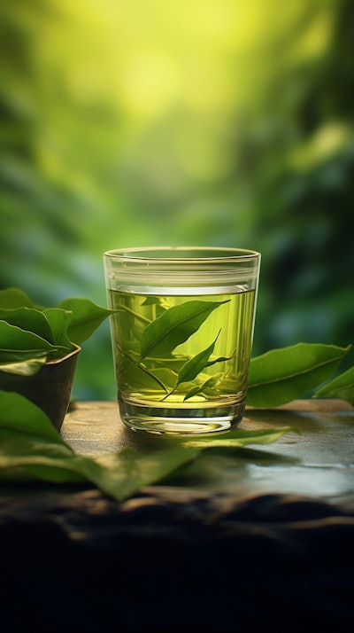 Up to 200 ppm of oct-3-en-2-one can boost aggressive green tea profiles.