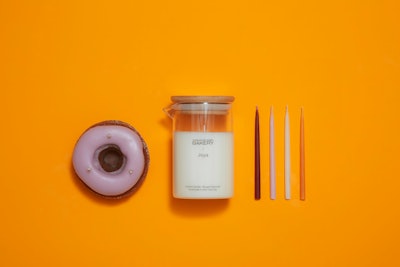 Joya x Dominique Ansel’s collaboration features a hyper-realistic Cronut® Molded Candle, Secret Recipe Poured Candle, and four Natural Scented Birthday Candles.