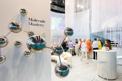 The white shade of Symrise's WPC booth fits nicely with the floral bloom, infused with clean, calm and airy tones.