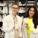 Brent Ridge, co-founder of Beekman 1802, and Trisha Khanna, MD, FAAD, a board-certified dermatologist, show off the brand's new exosome-powered Milk RX.