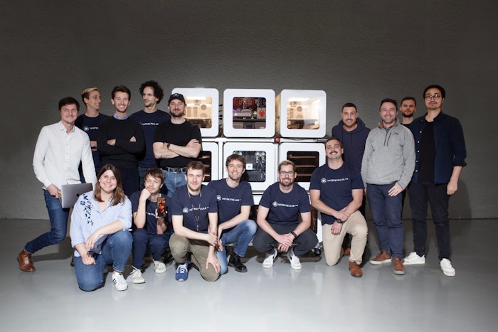 Interstellar Lab's NuCLEUS team in front of phase III NuCLEUS prototype.