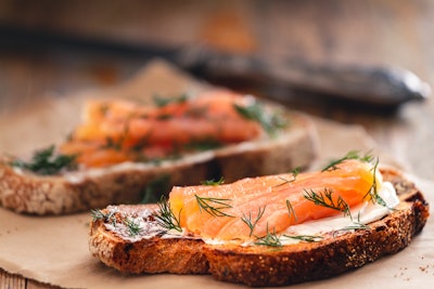 Levels vary with the degree of smoked character in the smoked salmon flavor.