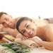 Young couple relaxing in spa salon