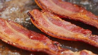 Bacon flavors can be achieved with ten ppm of 2,6-dimethyl pyridine to give a burnt note.
