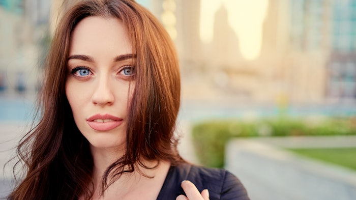 beautiful brunette healthy hair city pollution sun exposure