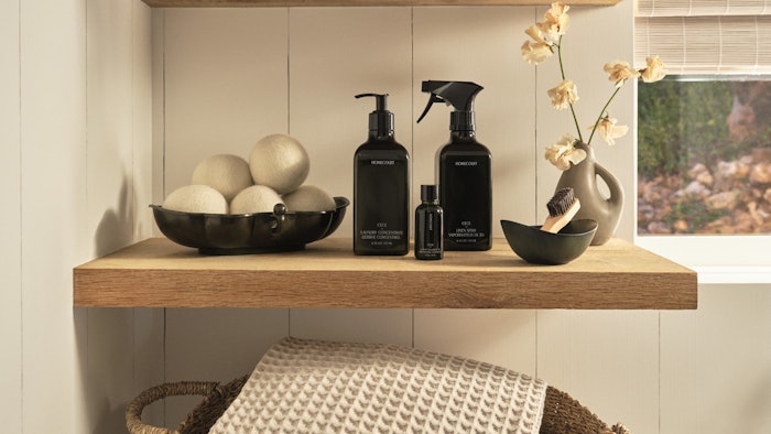The laundry collection from Homecourt includes a laundry concentrate, linen spray and laundry fragrance oil.
