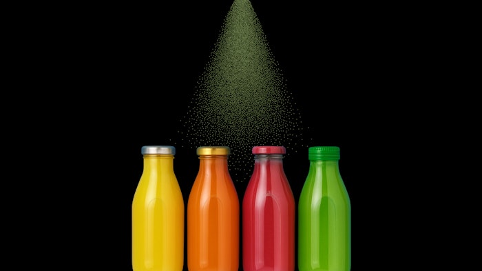 The patented system uses a blend of plant-derived ingredients (wax, fat, surfactant) to create encapsulated particles for aroma and flavor delivery.